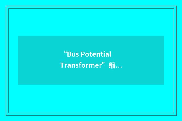 “Bus Potential Transformer”缩略