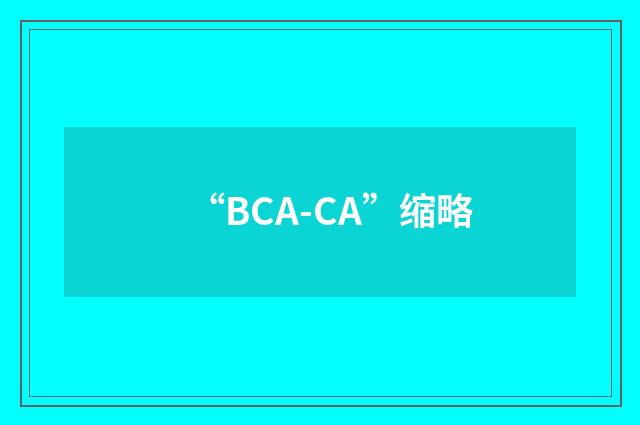 “BCA-CA”缩略