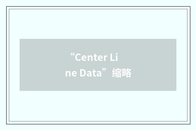 “Center Line Data”缩略