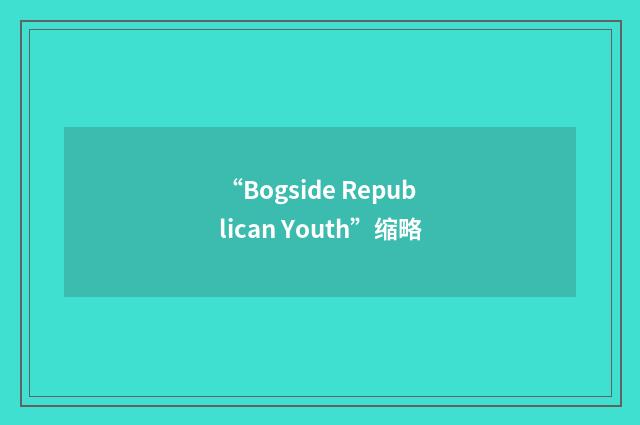 “Bogside Republican Youth”缩略