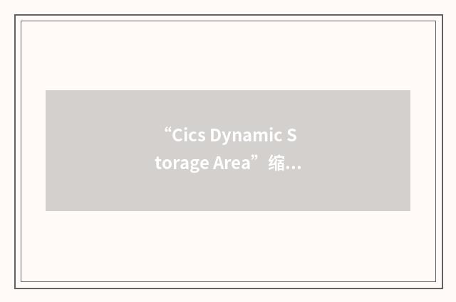 “Cics Dynamic Storage Area”缩略