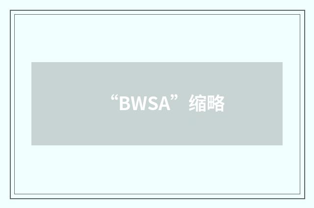 “BWSA”缩略