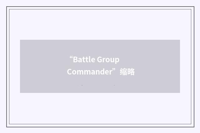 “Battle Group Commander”缩略