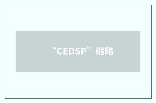 “CEDSP”缩略