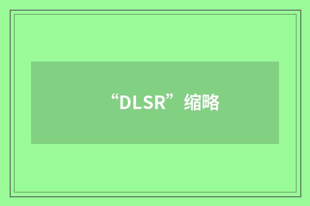 “DLSR”缩略