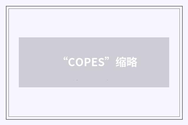 “COPES”缩略