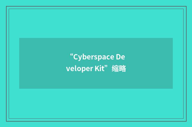 “Cyberspace Developer Kit”缩略