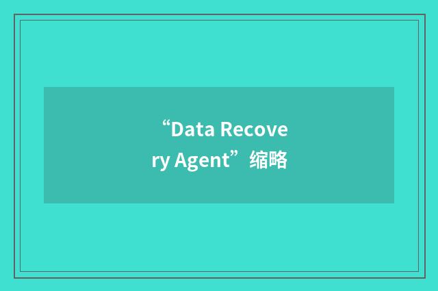 “Data Recovery Agent”缩略