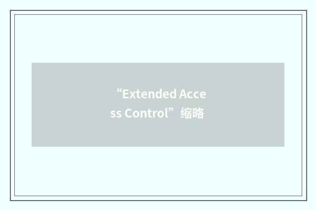 “Extended Access Control”缩略