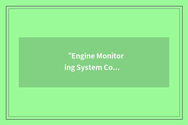 “Engine Monitoring System Computer”缩略