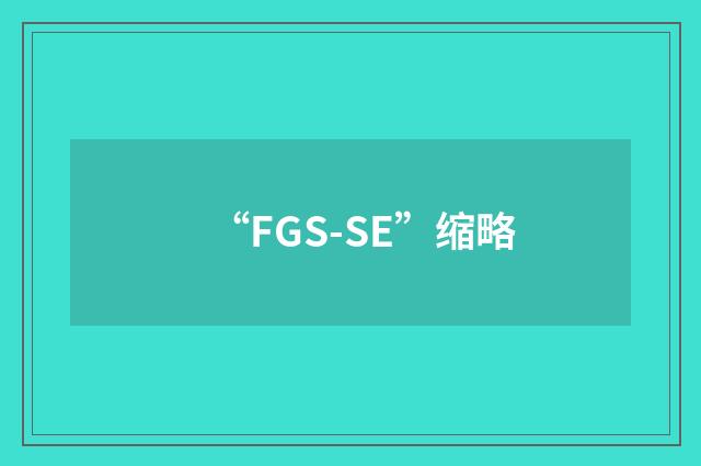 “FGS-SE”缩略