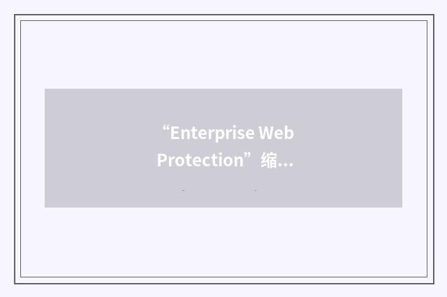 “Enterprise Web Protection”缩略
