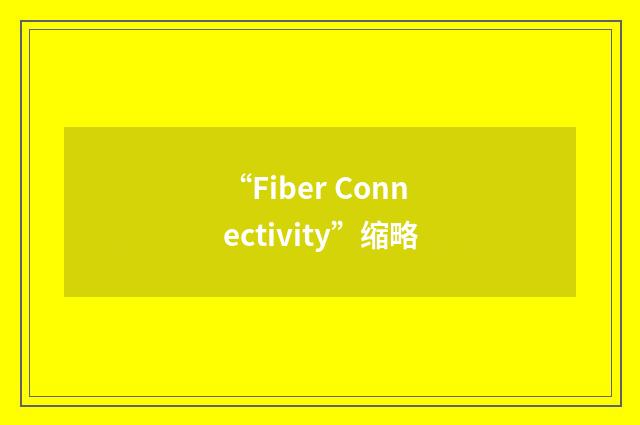 “Fiber Connectivity”缩略