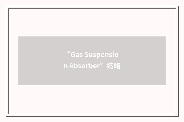 “Gas Suspension Absorber”缩略