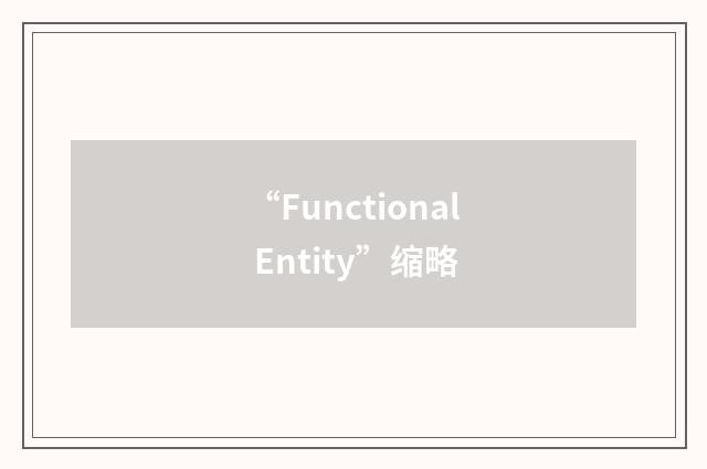 “Functional Entity”缩略