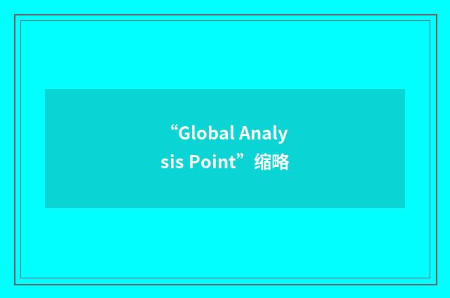 “Global Analysis Point”缩略