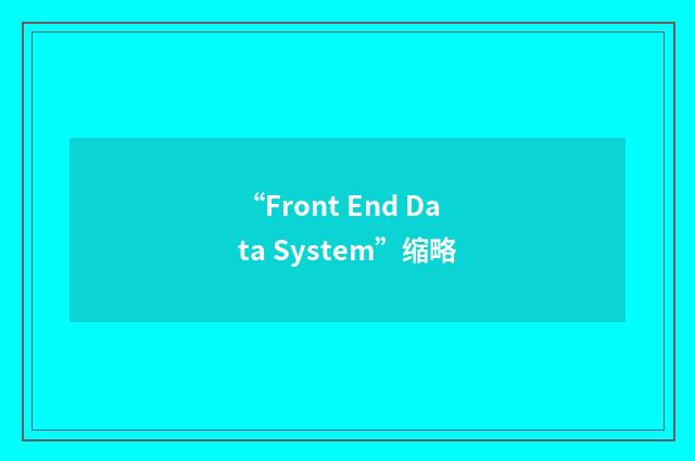 “Front End Data System”缩略