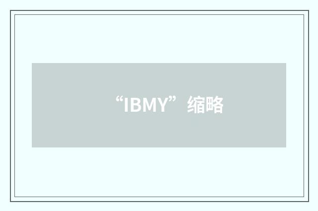 “IBMY”缩略