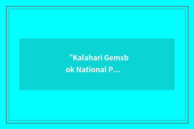 “Kalahari Gemsbok National Park”缩略