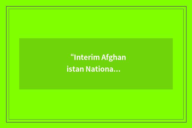 “Interim Afghanistan National Development Strategy”缩略