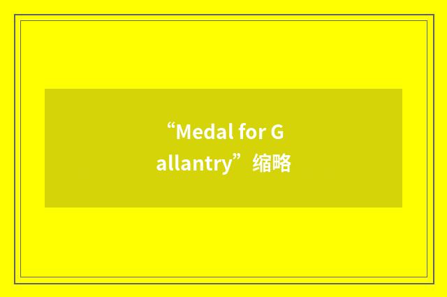 “Medal for Gallantry”缩略