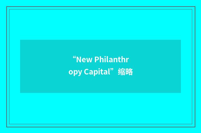 “New Philanthropy Capital”缩略