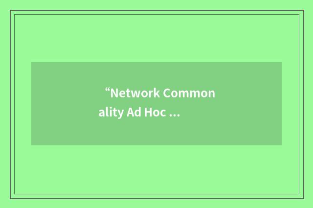 “Network Commonality Ad Hoc Group”缩略
