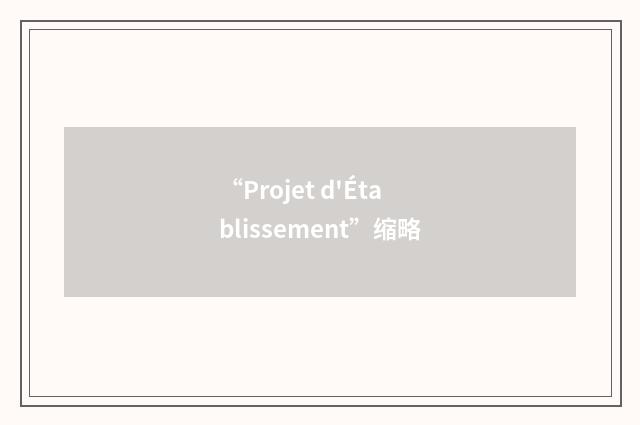 “Projet d'Établissement”缩略