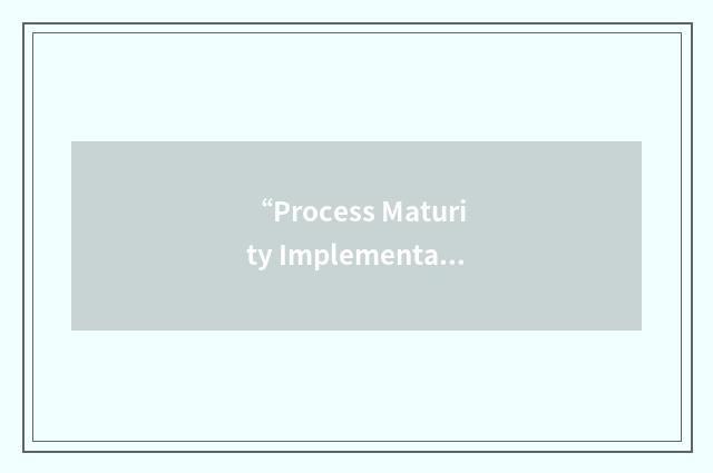 “Process Maturity Implementation Project”缩略