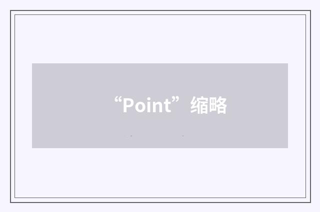 “Point”缩略