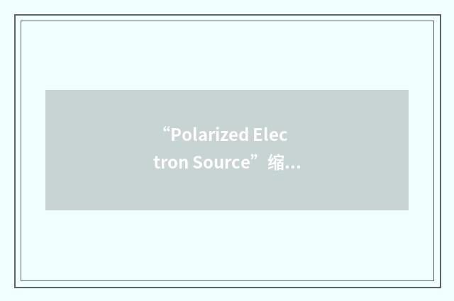 “Polarized Electron Source”缩略