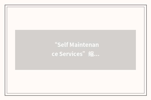 “Self Maintenance Services”缩略