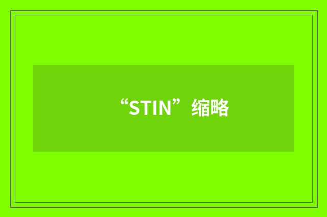 “STIN”缩略