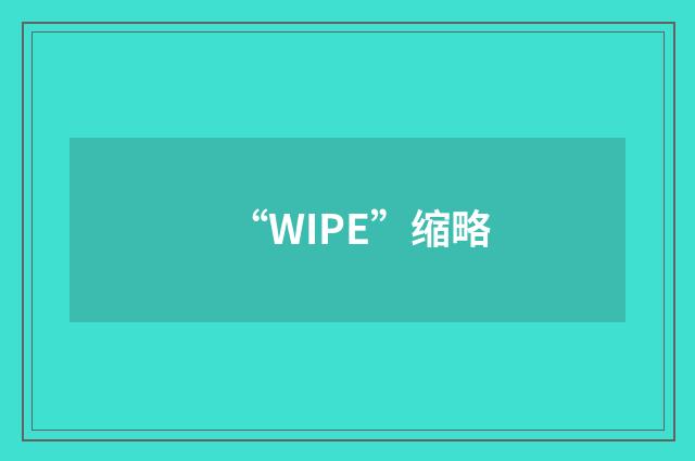 “WIPE”缩略