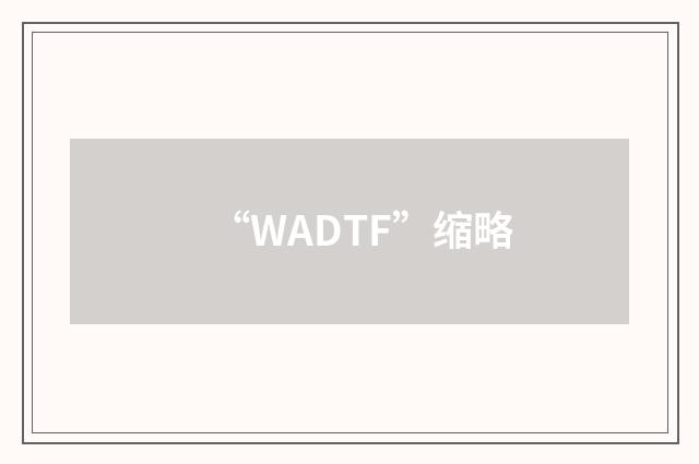 “WADTF”缩略
