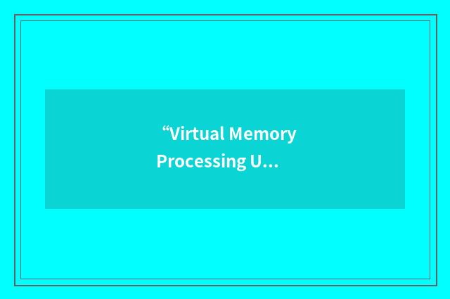 “Virtual Memory Processing Unit”缩略