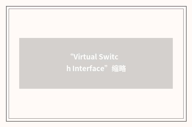 “Virtual Switch Interface”缩略