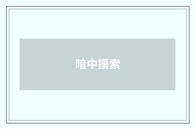 暗中摸索