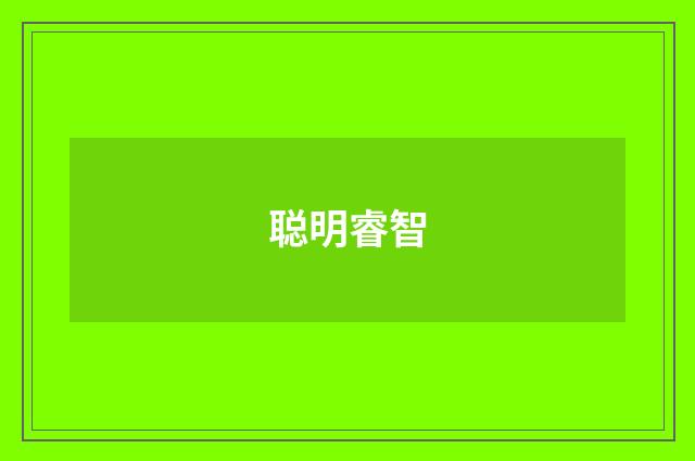 聪明睿智
