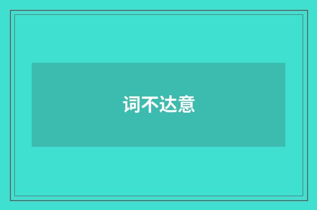 词不达意