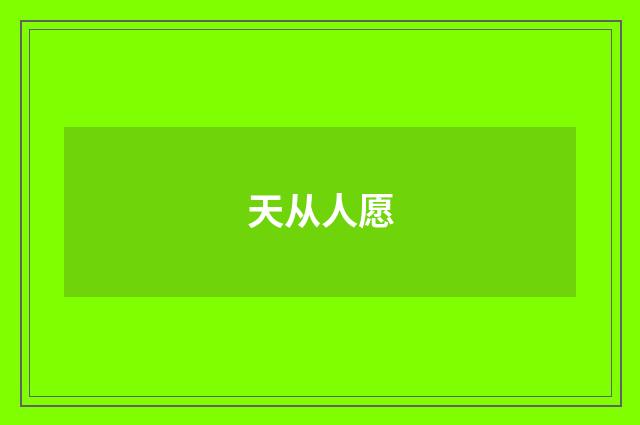 天从人愿