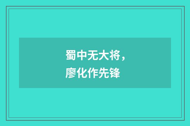 蜀中无大将,廖化作先锋