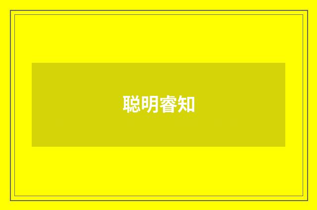 聪明睿知