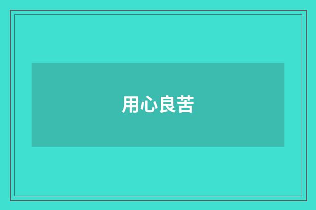 用心良苦