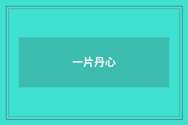 一片丹心