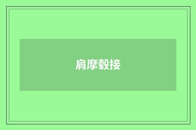 肩摩毂接