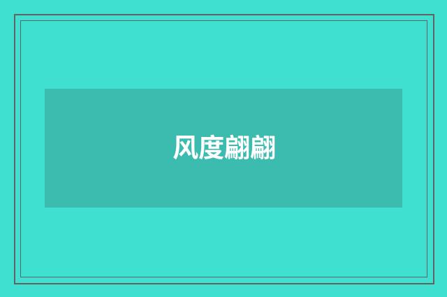 风度翩翩