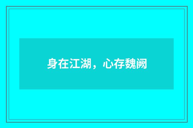 身在江湖，心存魏阙