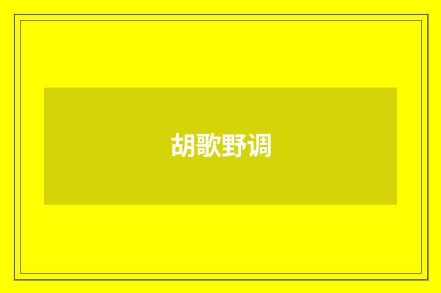 胡歌野调