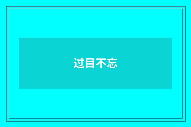 过目不忘